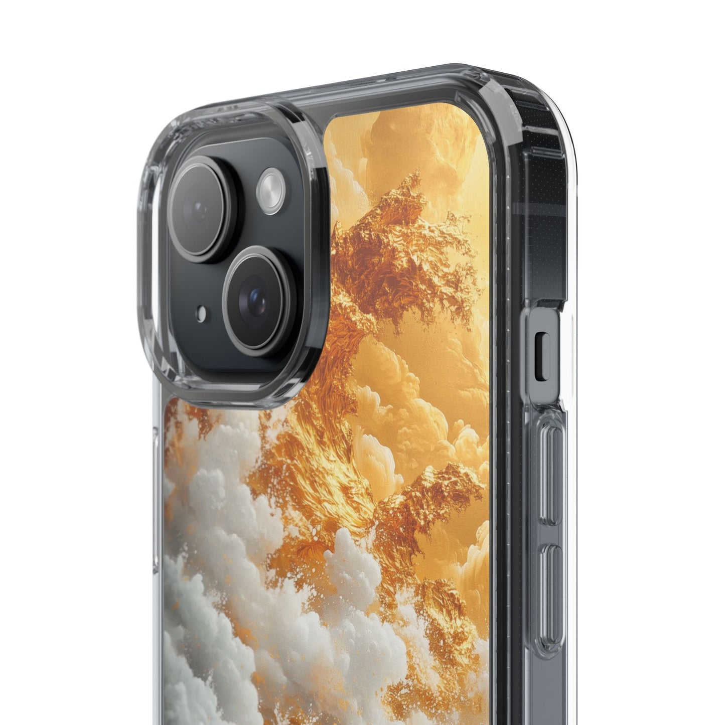 Golden Wave Clear iPhone Case - Stylish Protection for Your Smartphone