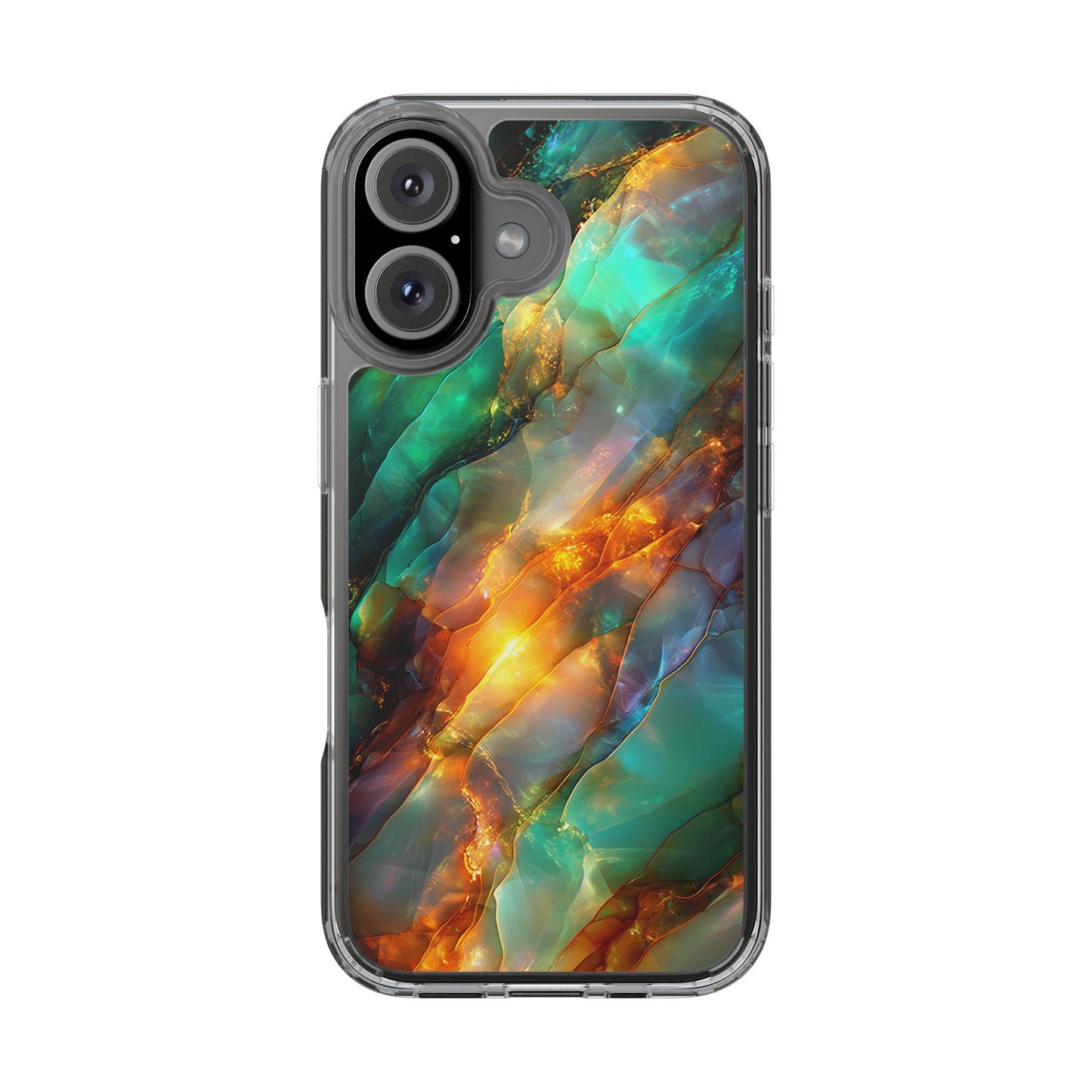 Radiant Gemstone Marble Inspired Clear iPhone Case