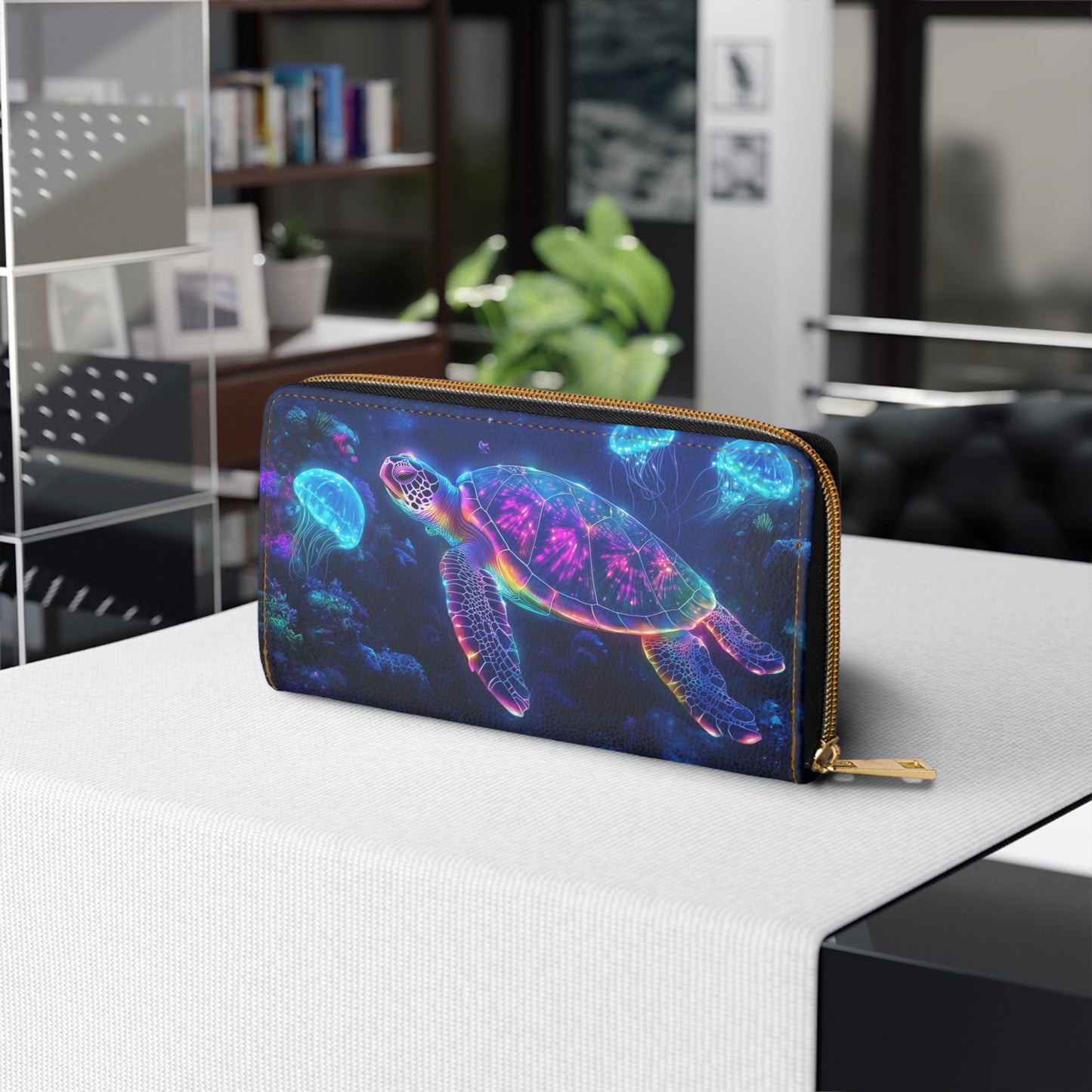 Colorful Neon Turtle Cell Phone Clutch Wallet - Ocean Inspired Accessories for Sea Lovers