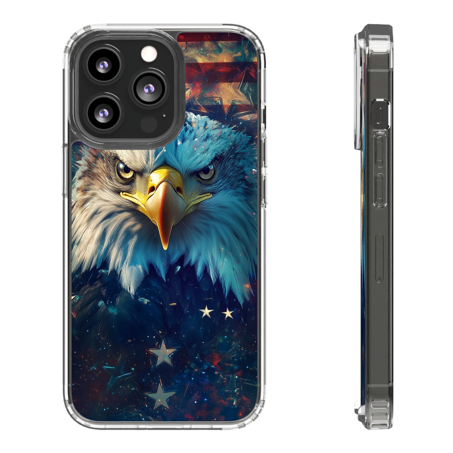 USA Eagle Design Clear Phone Case - Patriotic and Stylish