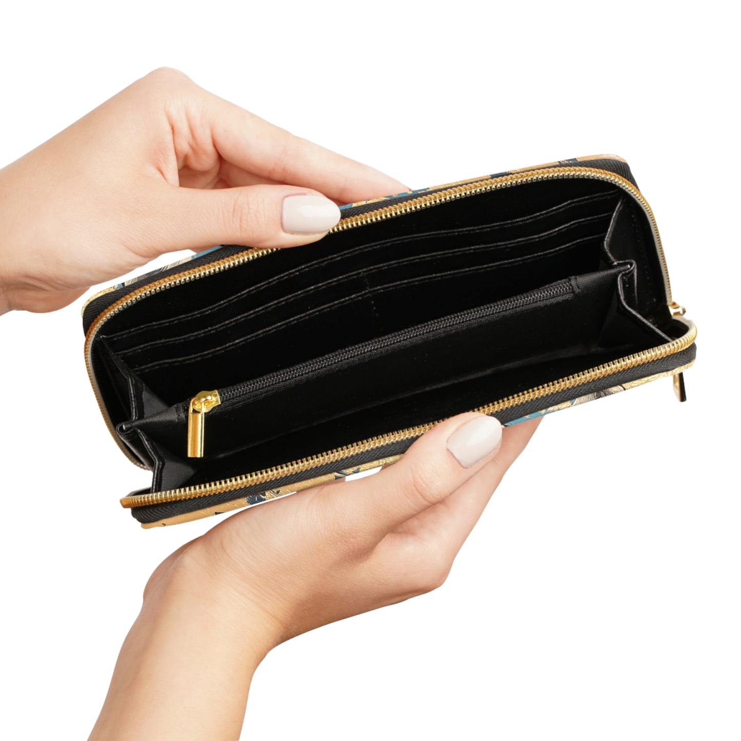 Golden Fox in Bloom – Floral Cell Phone Clutch Wallet for Nature & Fox Lovers