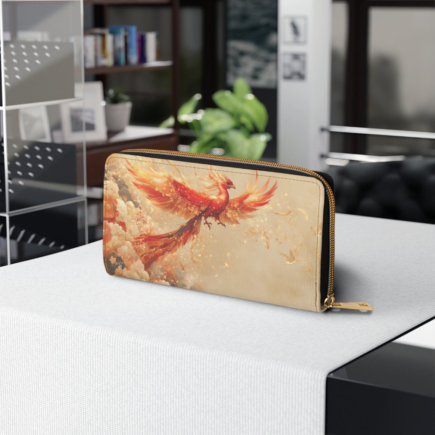 Phoenix Rising Cell Phone Clutch Wallet - Elegant Design for Everyday Use