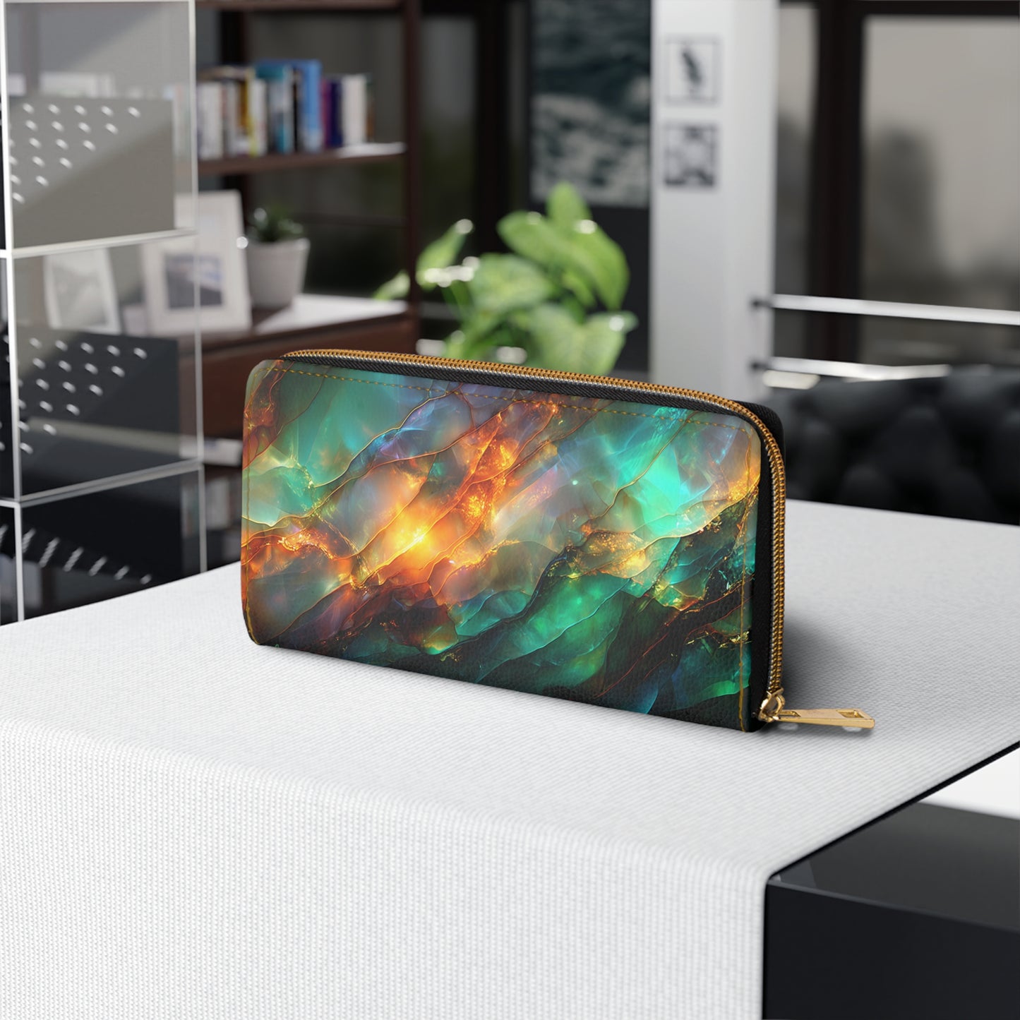 Ethiopian Opal Marble Glow – Ultra HD Colorflow Cell Phone Clutch Wallet