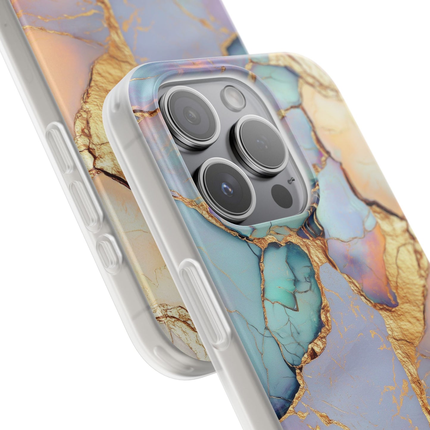 Iridescent Gold Cracks Flexi iPhone Case