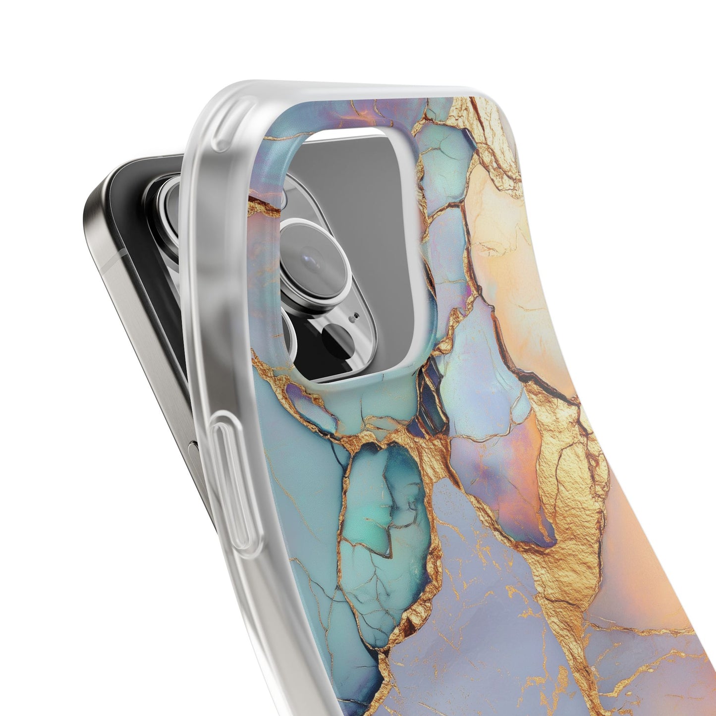 Iridescent Gold Cracks Flexi iPhone Case