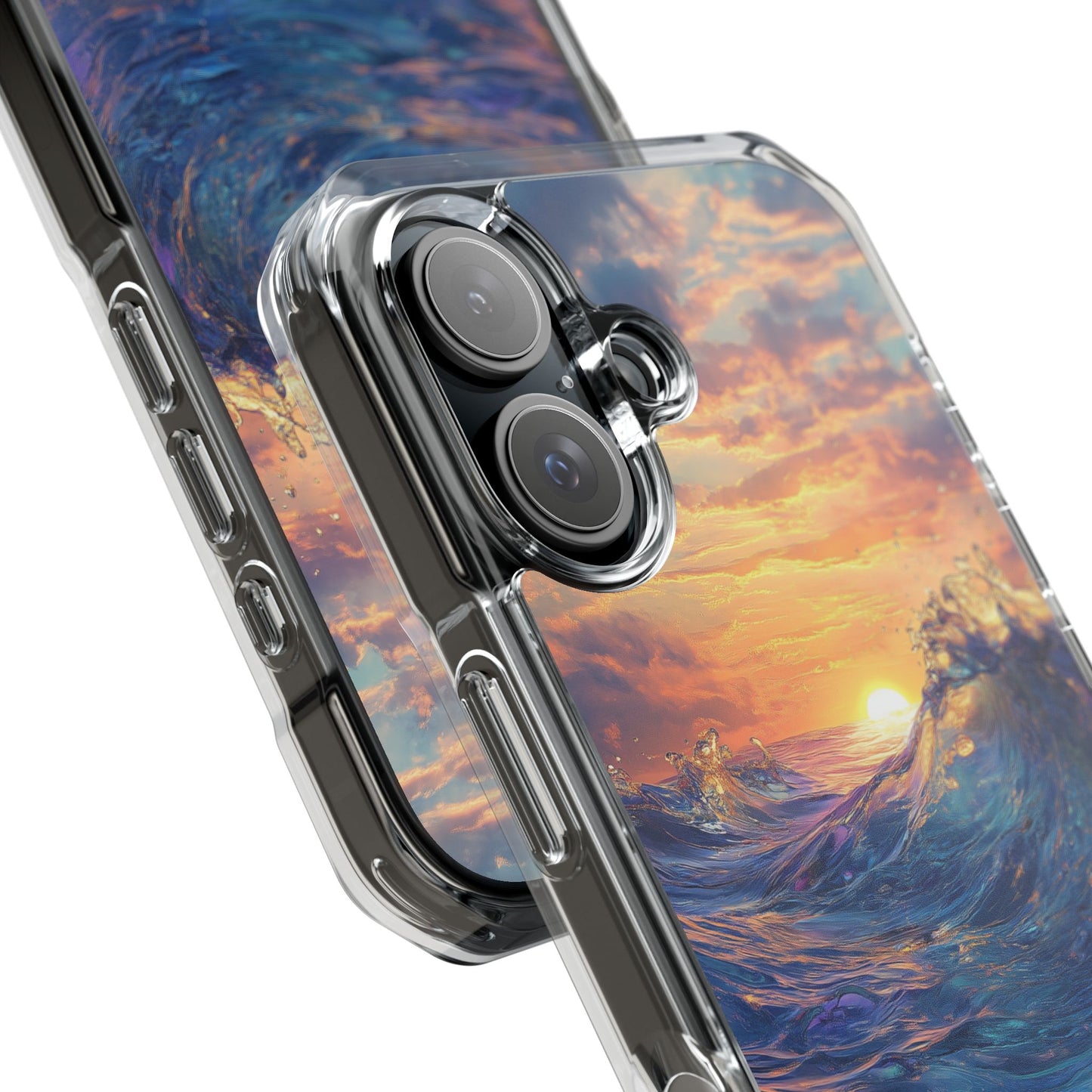 Glowing Tidal Wave Magnetic Clear iPhone Case