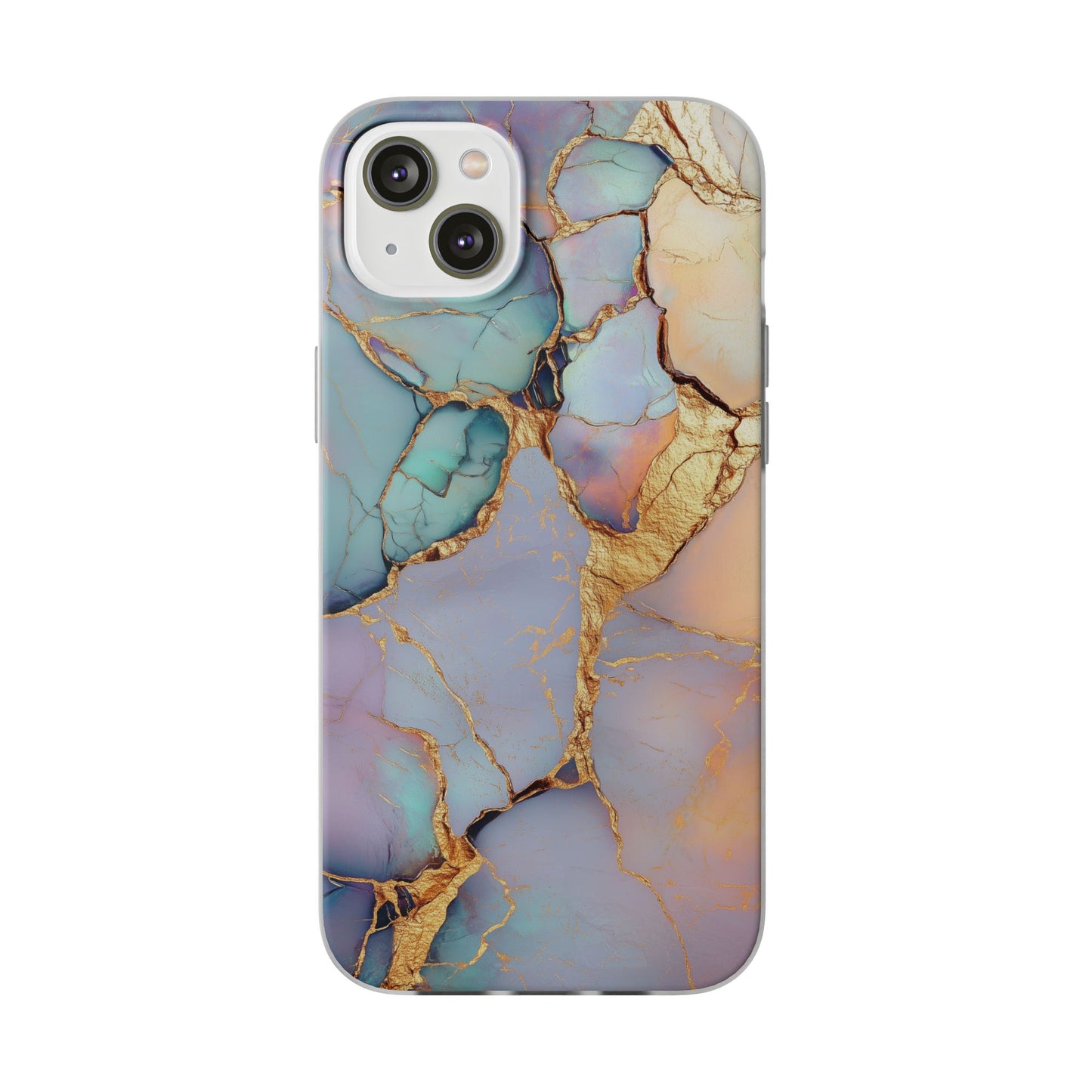 Iridescent Gold Cracks Flexi iPhone Case