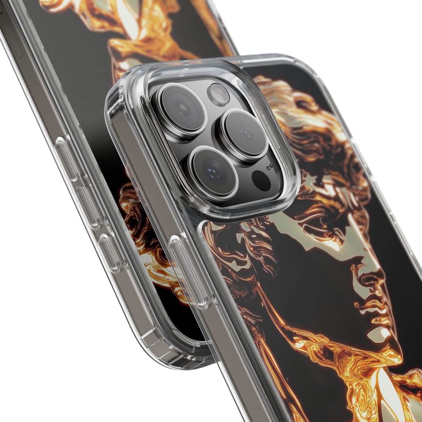 Gold David Sculpture Phone Case – Renaissance Inspired Luxury Art Design