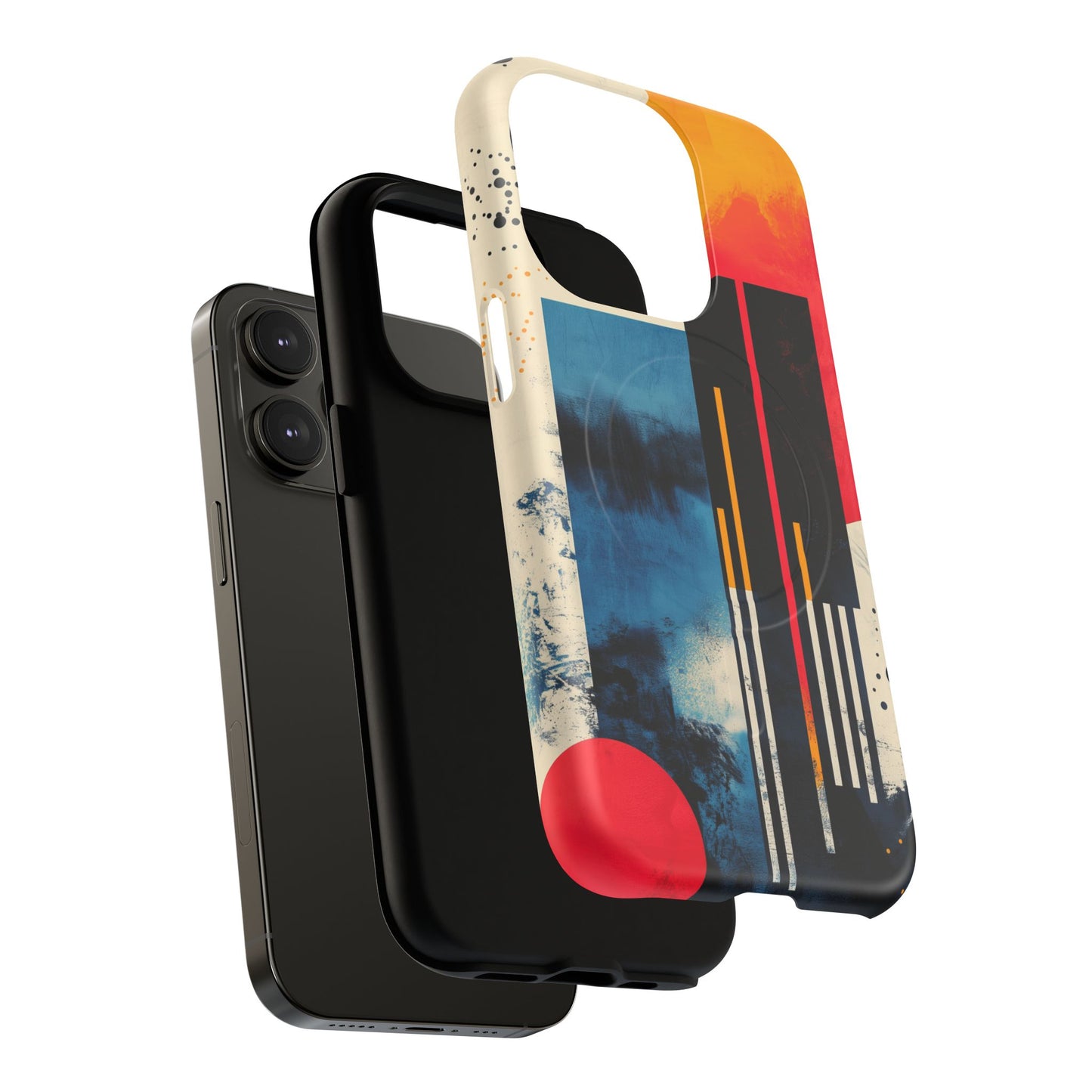 Abstract Tough Magnetic Phone Case - Colorful Geometric Design