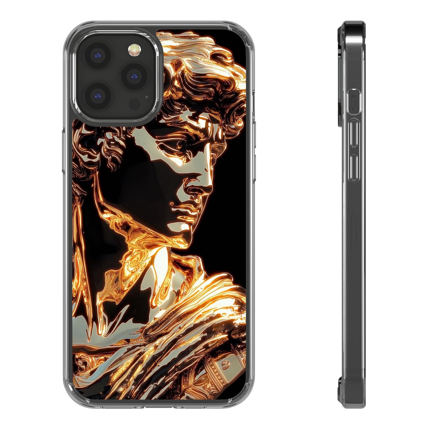 Gold David Sculpture Phone Case – Renaissance Inspired Luxury Art Design