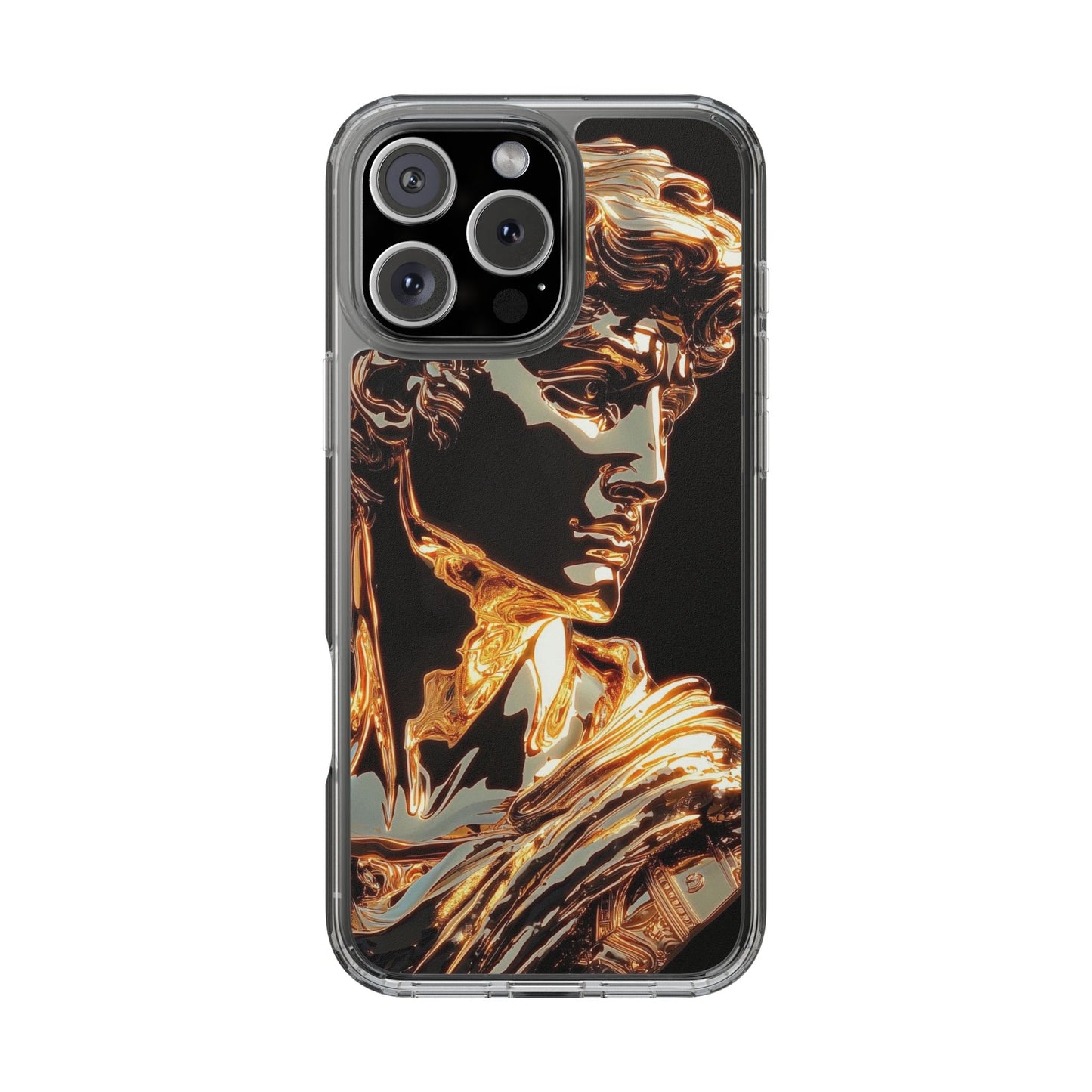 Gold David Sculpture Phone Case – Renaissance Inspired Luxury Art Design