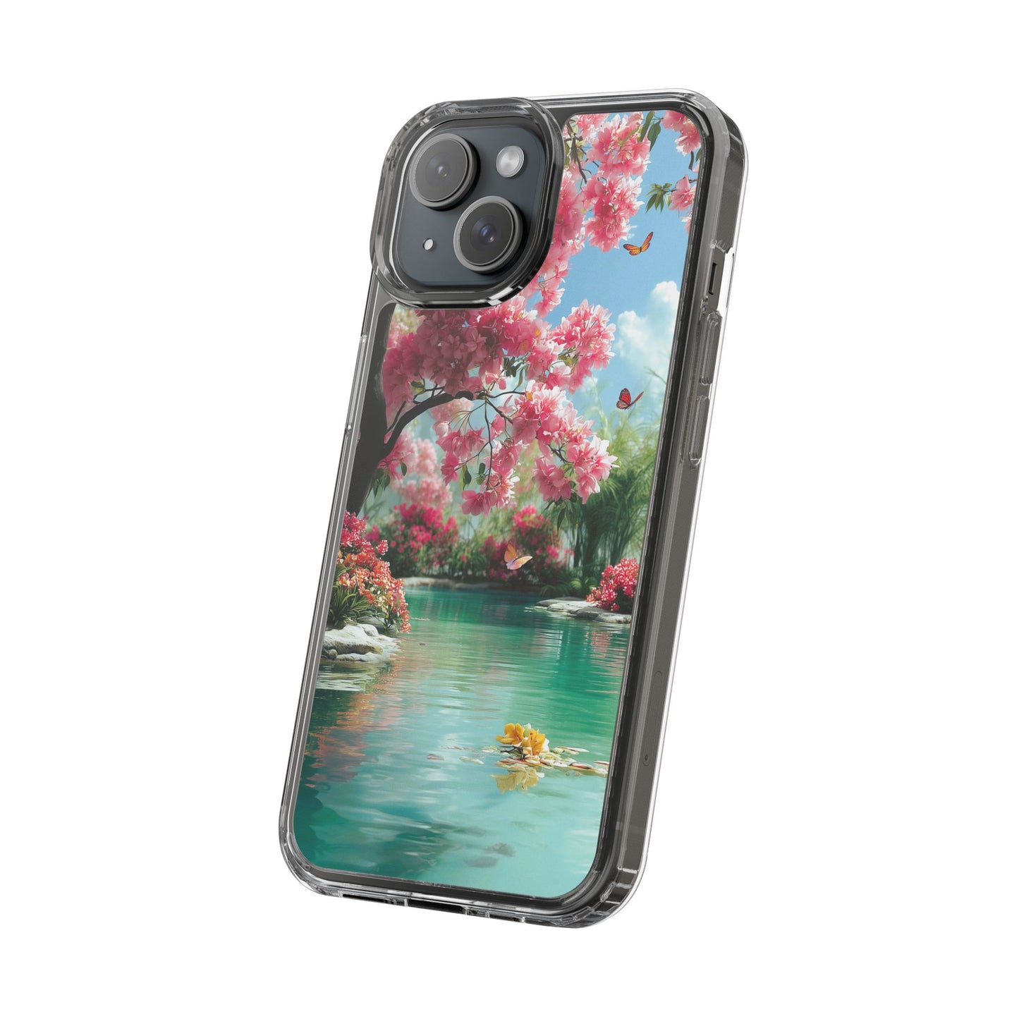 Enchanted Blossom Tree Clear iPhone Case – Boho Floral Nature Design