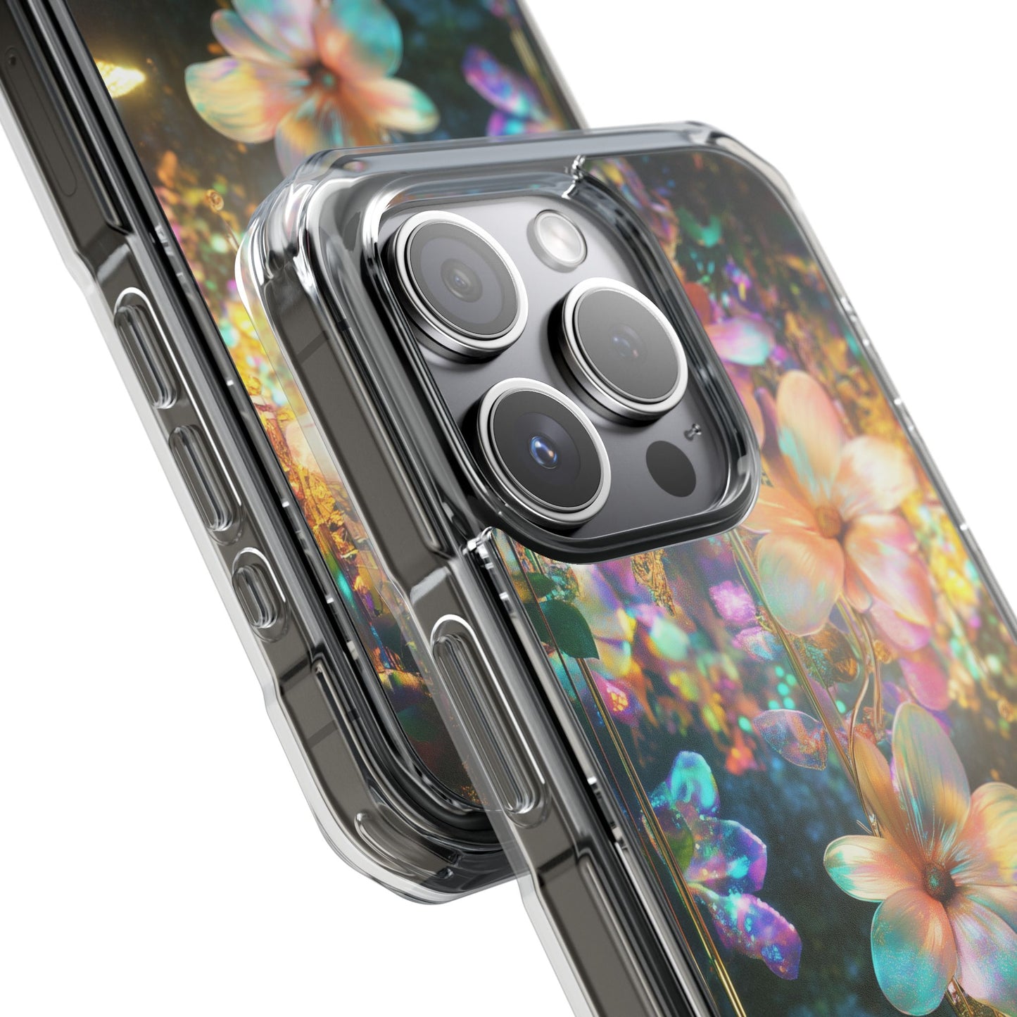 Floral Glow Magnetic Clear Impact iPhone Case