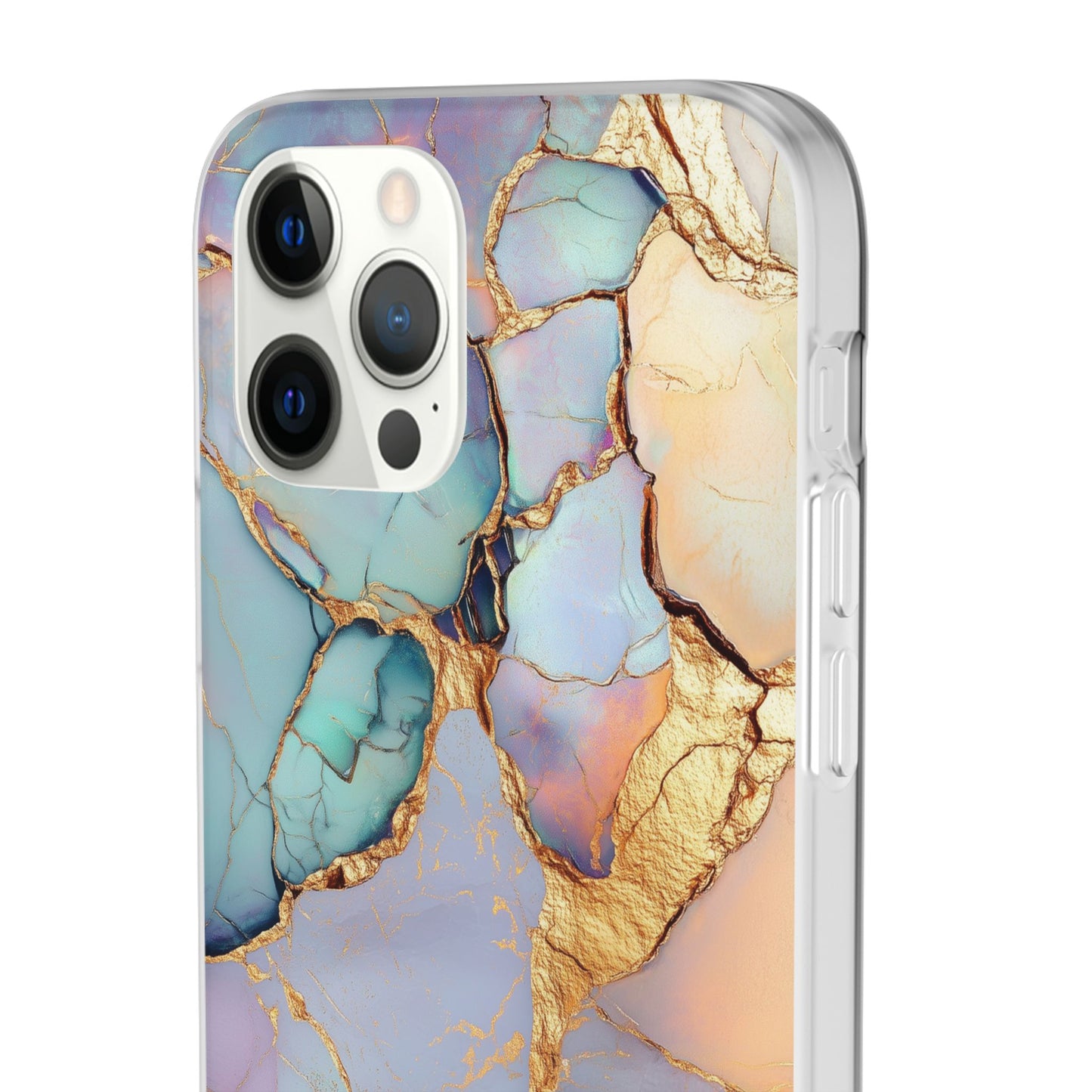 Iridescent Gold Cracks Flexi iPhone Case