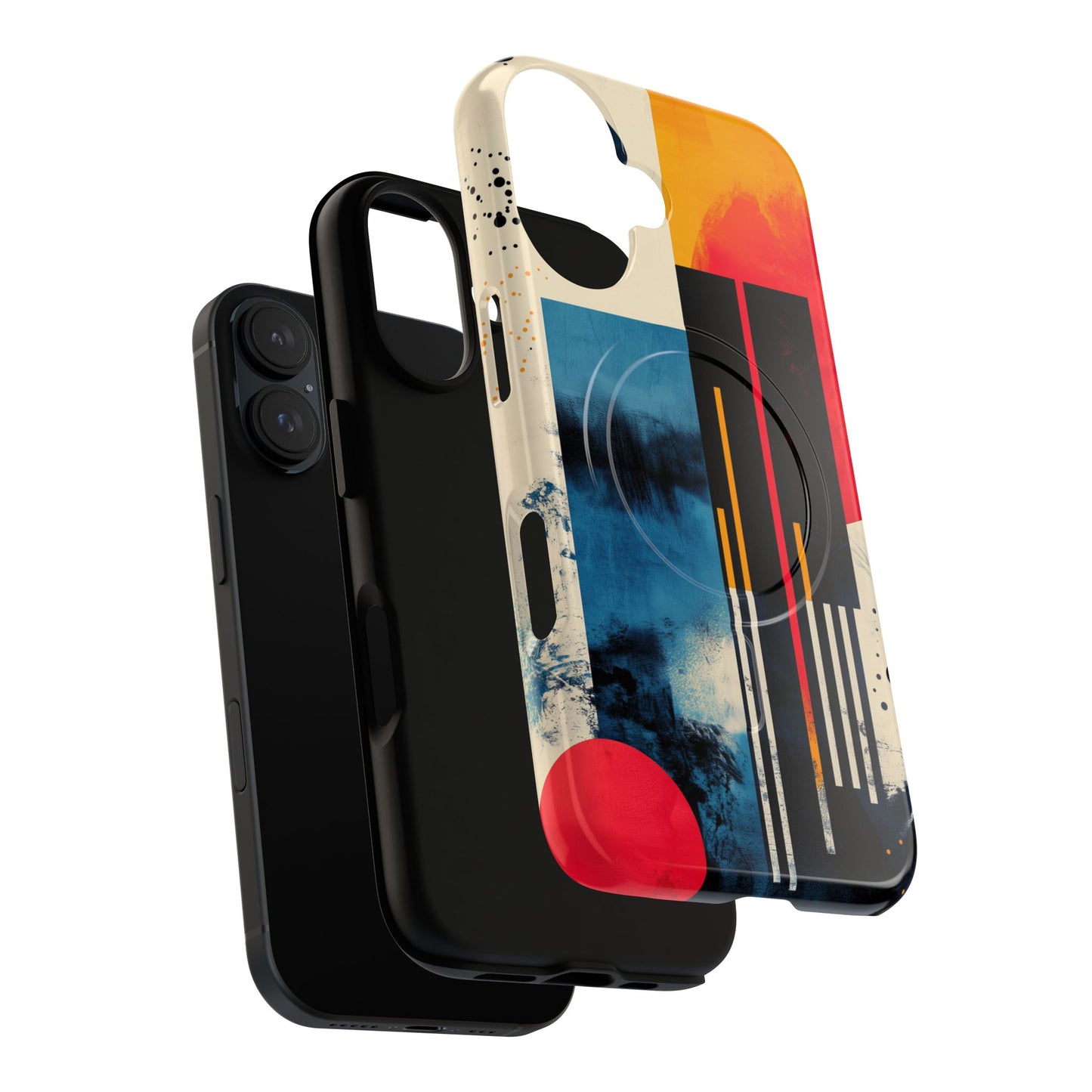 Abstract Tough Magnetic Phone Case - Colorful Geometric Design