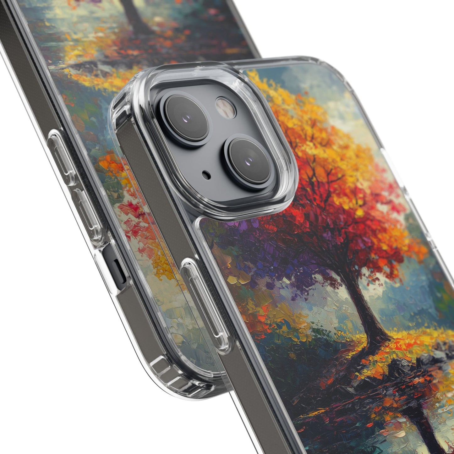 Autumn Landscape Phone Case - Clear Case with Vibrant Tree Design