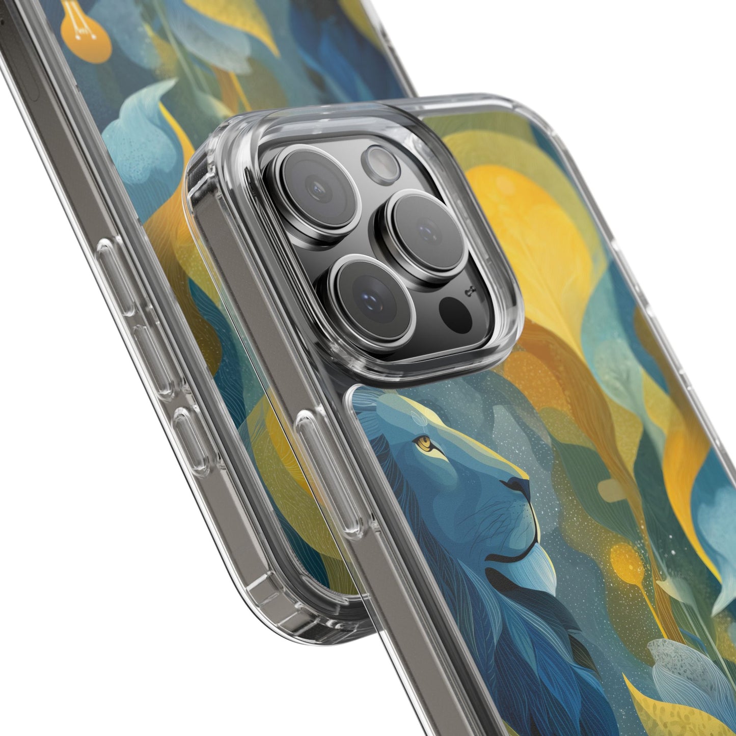 Artistic Lion Design Clear Phone Case | Nature-Inspired Protection for Animal Lovers