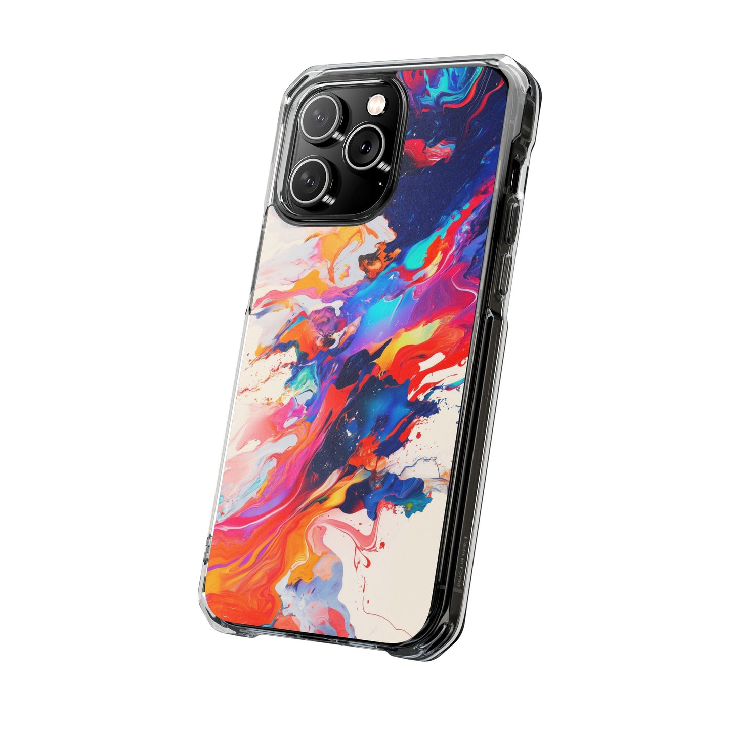 Vibrant Colorful Abstract Phone Case – Magnetic Clear Case for Bold & Stylish Protection