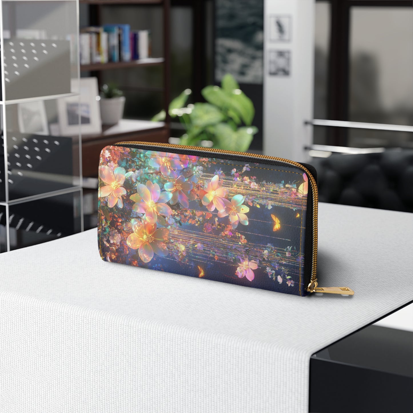 Iridescent Enchanted Garden Cell Phone Clutch Wallet