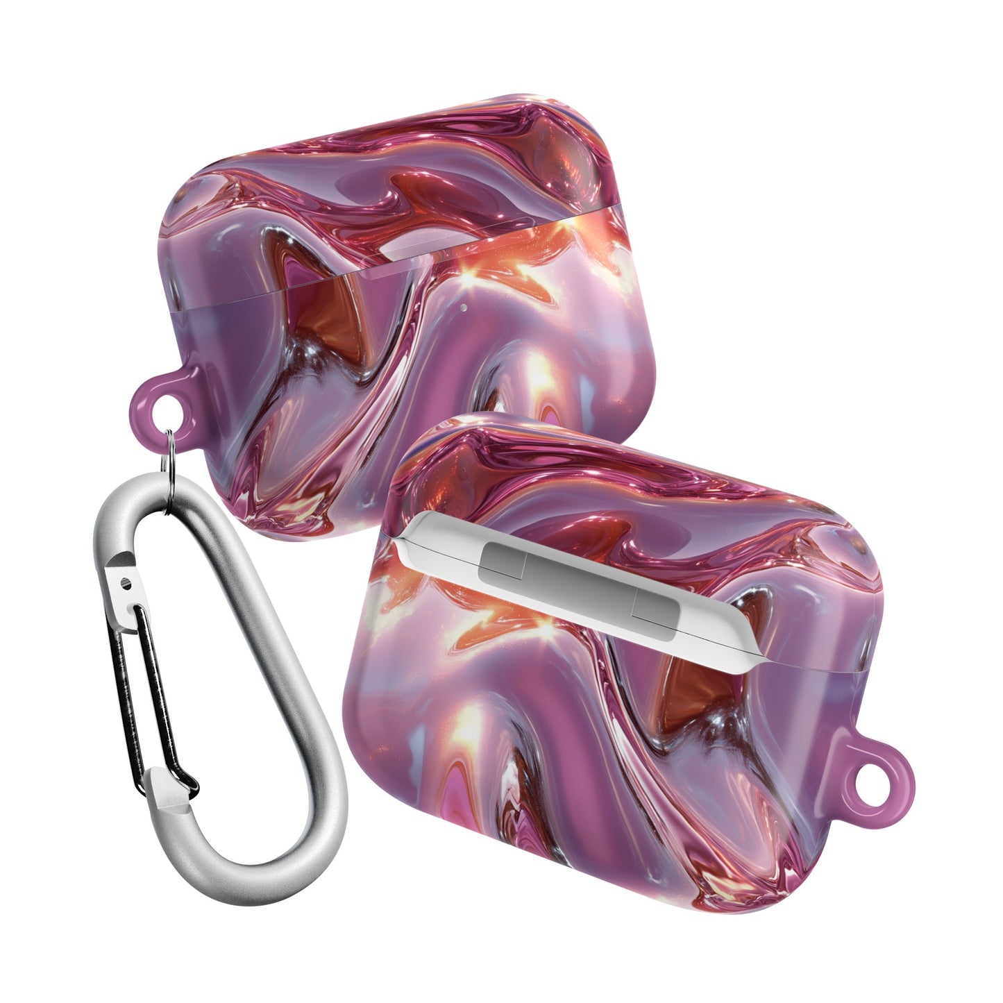 Pink Metallic Wave AirPod Case