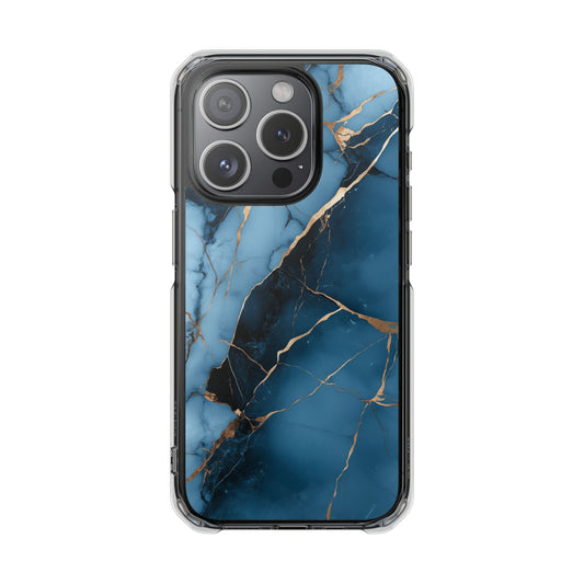 Gilded Blue Marble Clear Impact iPhone Case