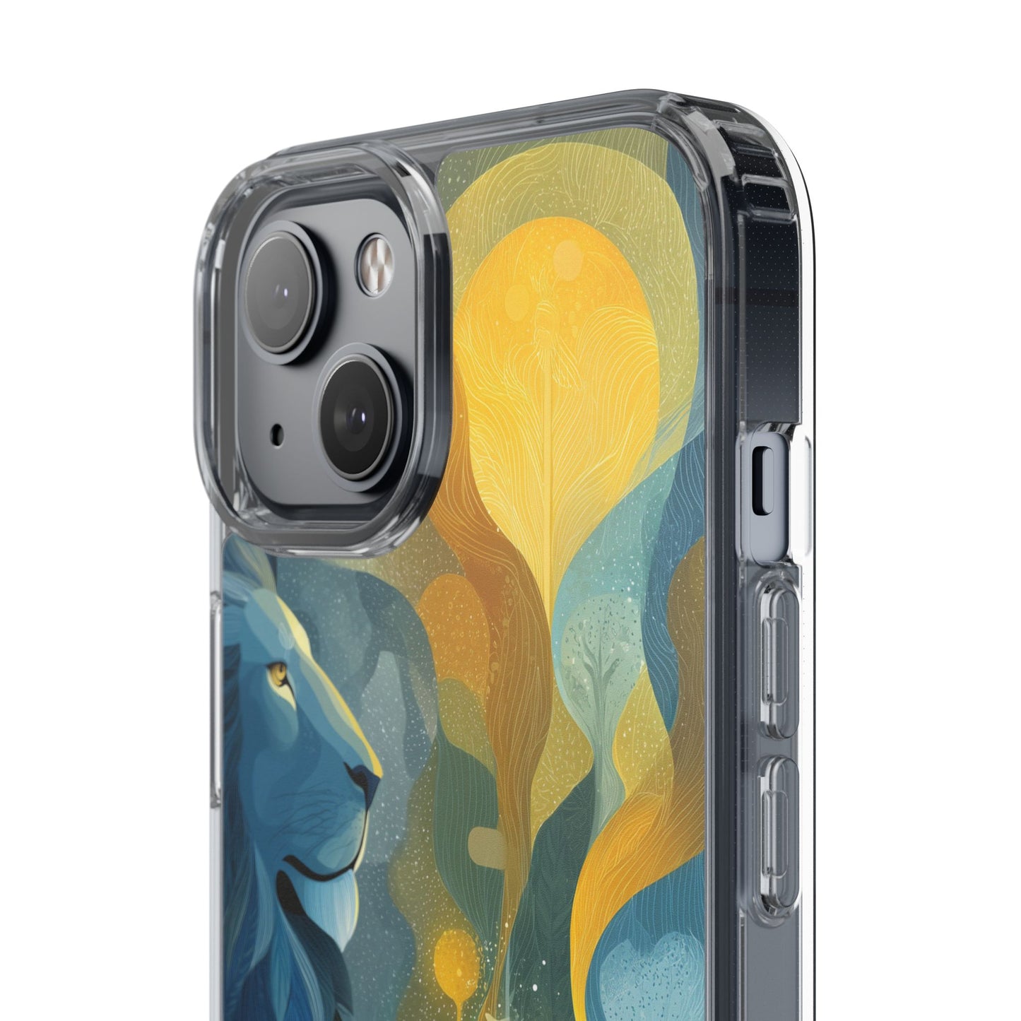 Artistic Lion Design Clear Phone Case | Nature-Inspired Protection for Animal Lovers