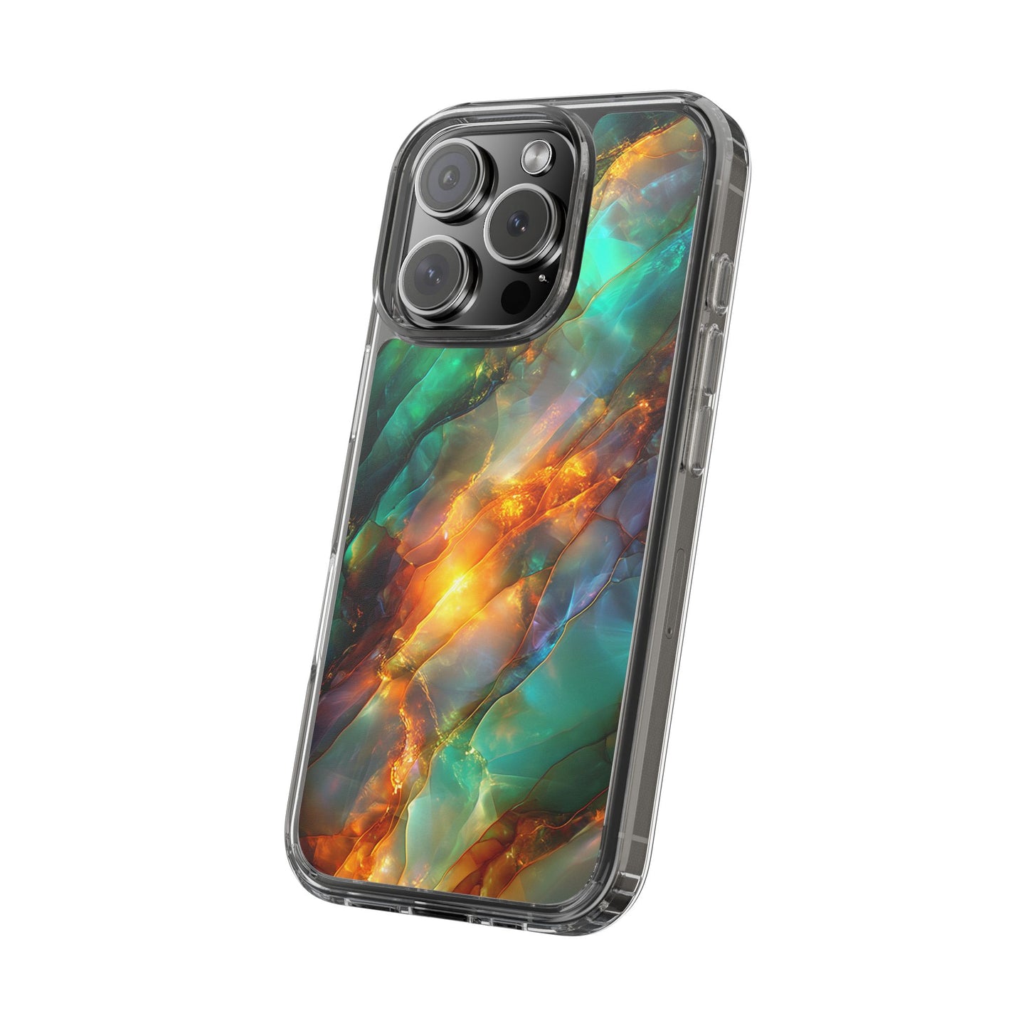 Radiant Gemstone Marble Inspired Clear iPhone Case