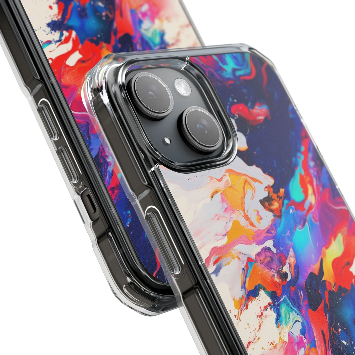 Vibrant Colorful Abstract Phone Case – Magnetic Clear Case for Bold & Stylish Protection