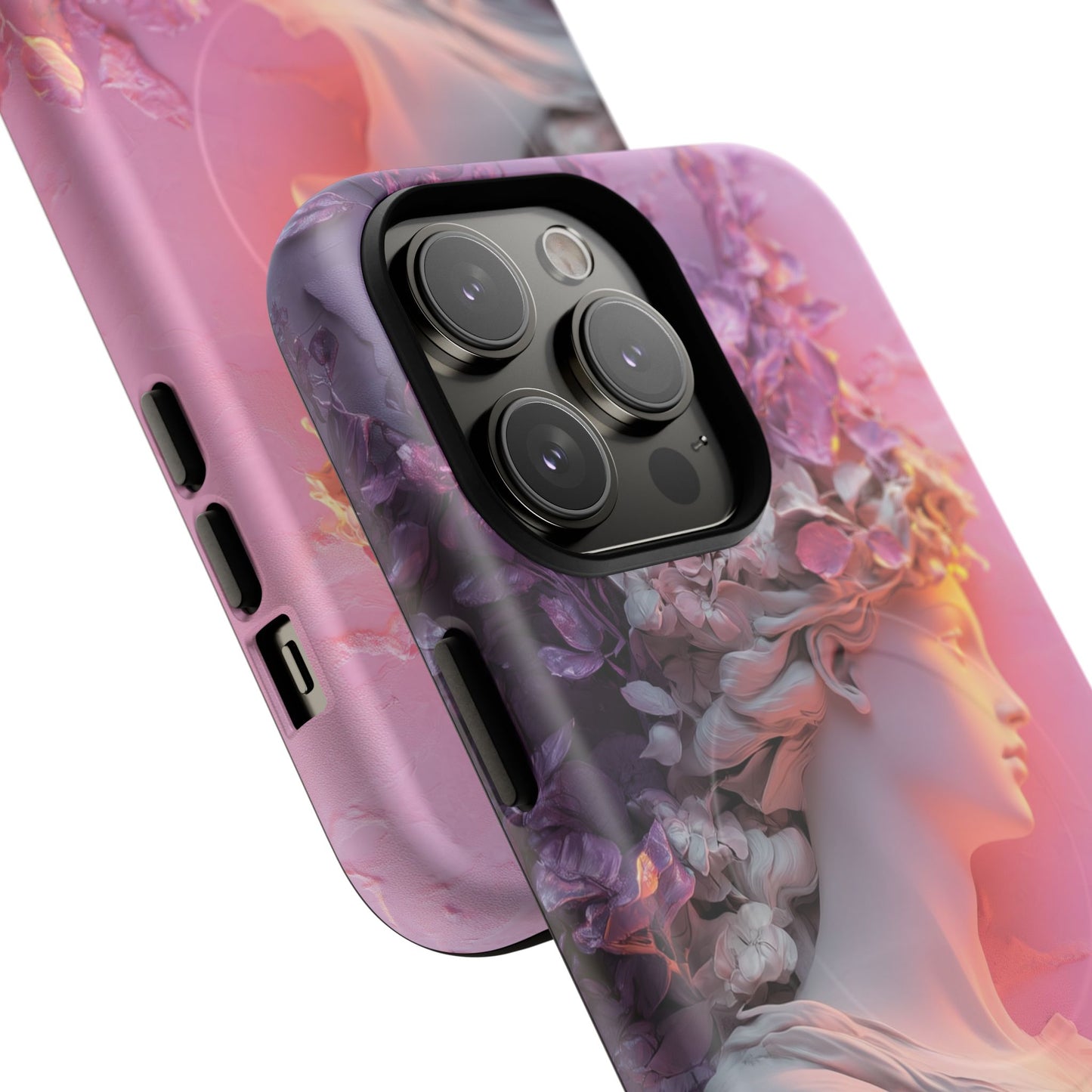 Elegant Floral Tough Magnetic Case for iPhone - Aesthetic Protection