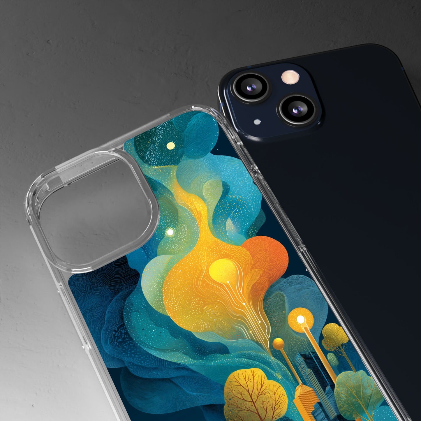 Electric City Forest Phone Case – Glowing Urban Jungle with Vibrant Nature Fusion