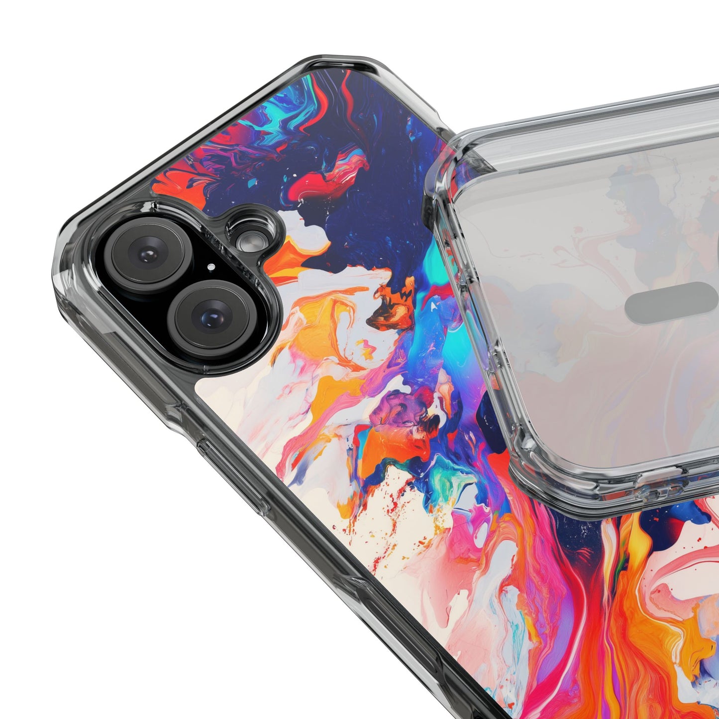 Vibrant Colorful Abstract Phone Case – Magnetic Clear Case for Bold & Stylish Protection