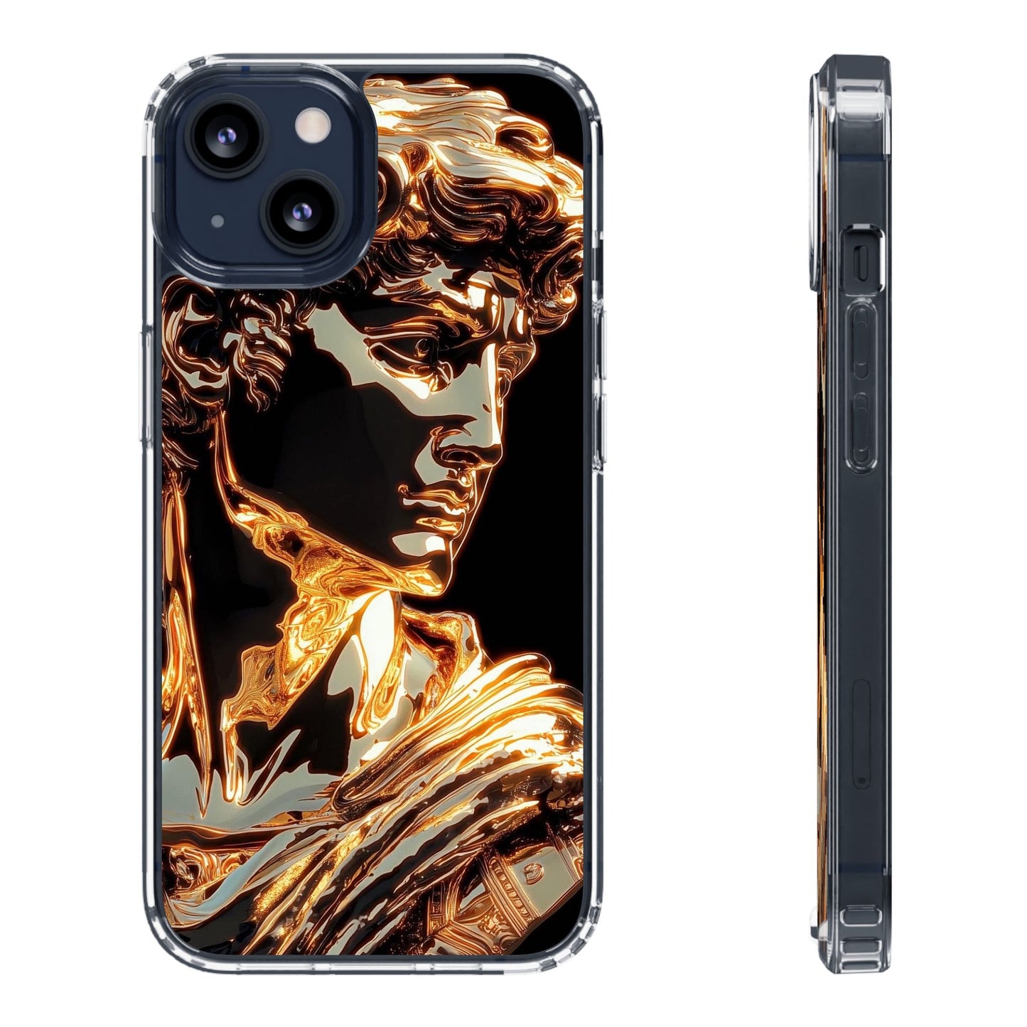 Gold David Sculpture Phone Case – Renaissance Inspired Luxury Art Design