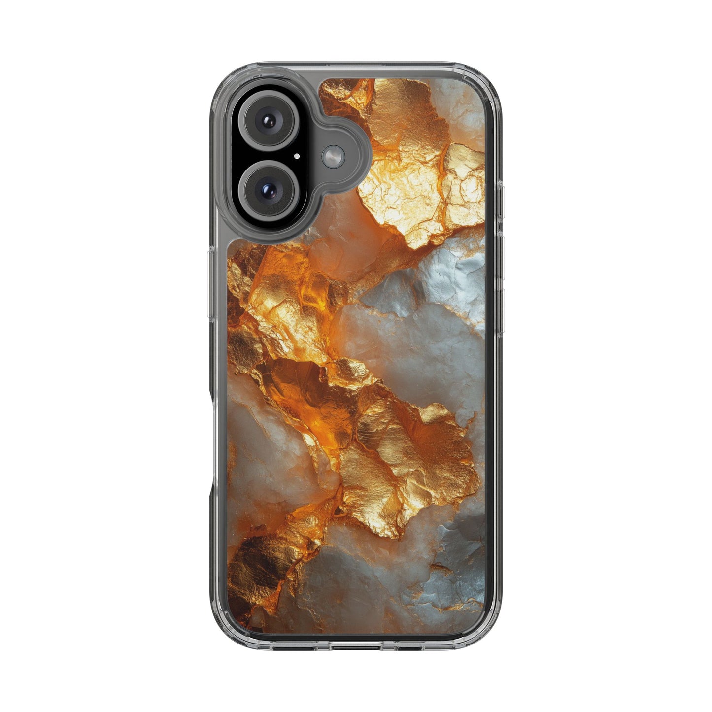 Crystal Clear iPhone Case with Luxe Gold Detail – Trendy Everyday Style