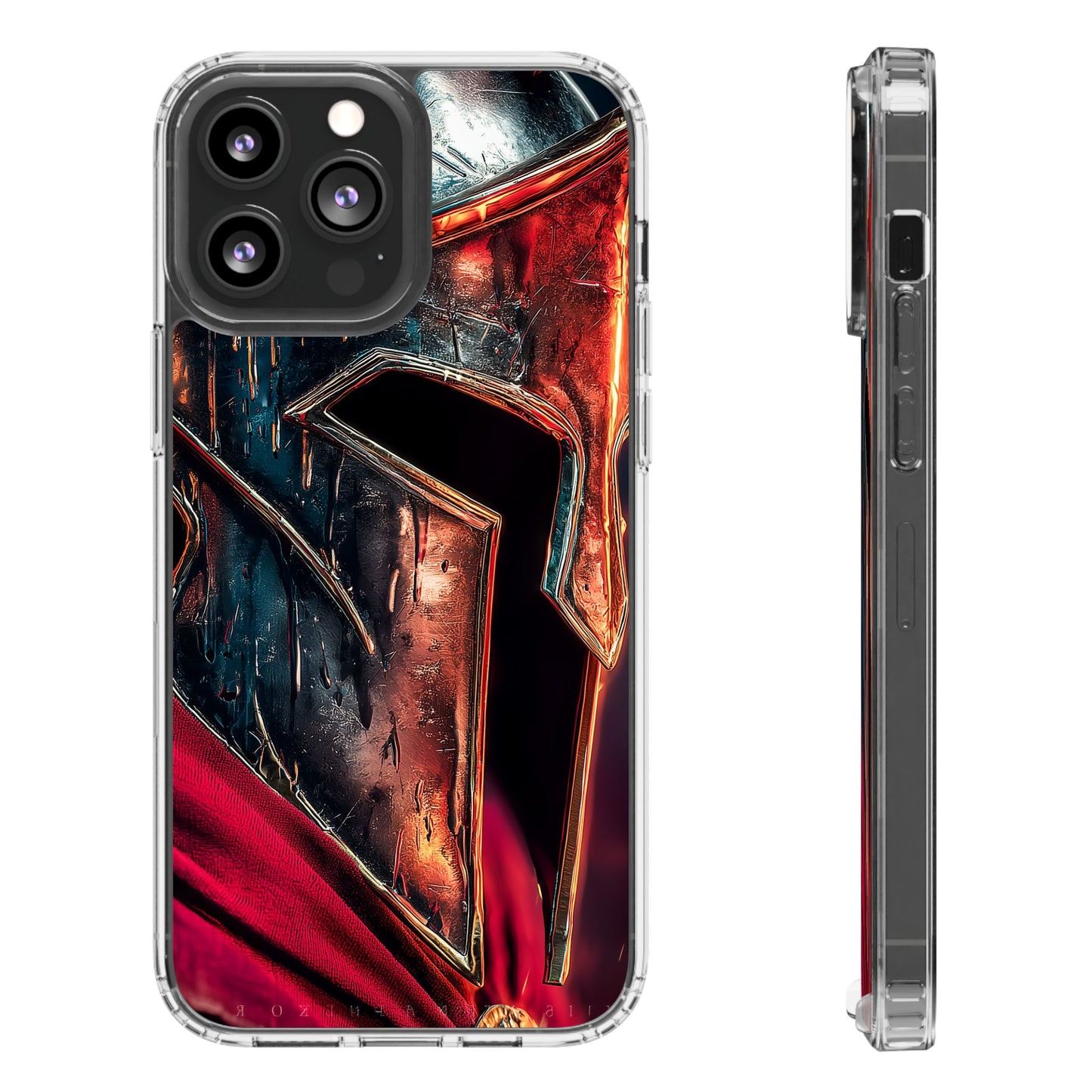 Battle Ready Clear Phone Case - Heroic Spartan Design