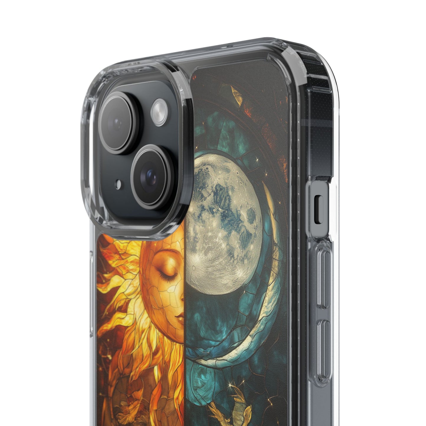 Celestial Sun and Moon Clear iPhone Case