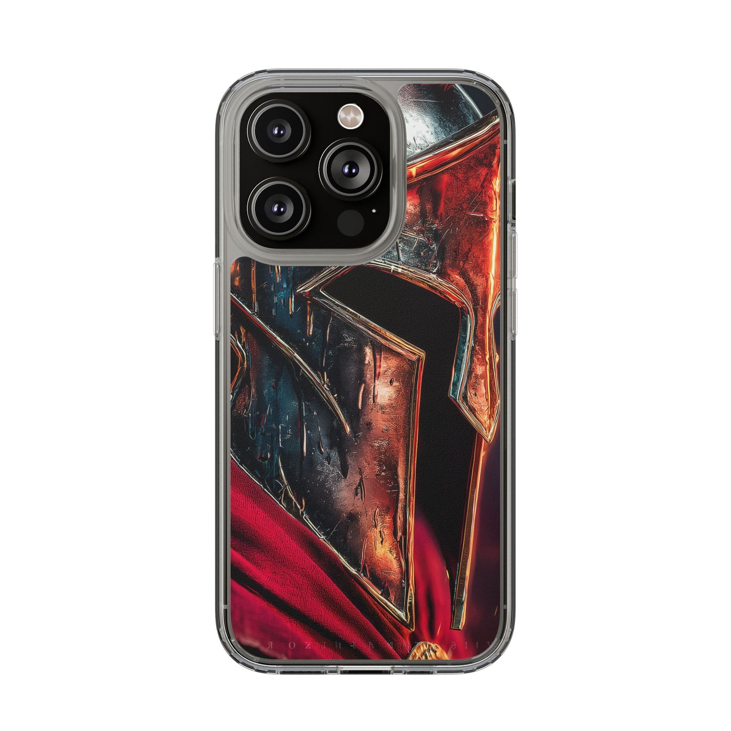 Battle Ready Clear Phone Case - Heroic Spartan Design