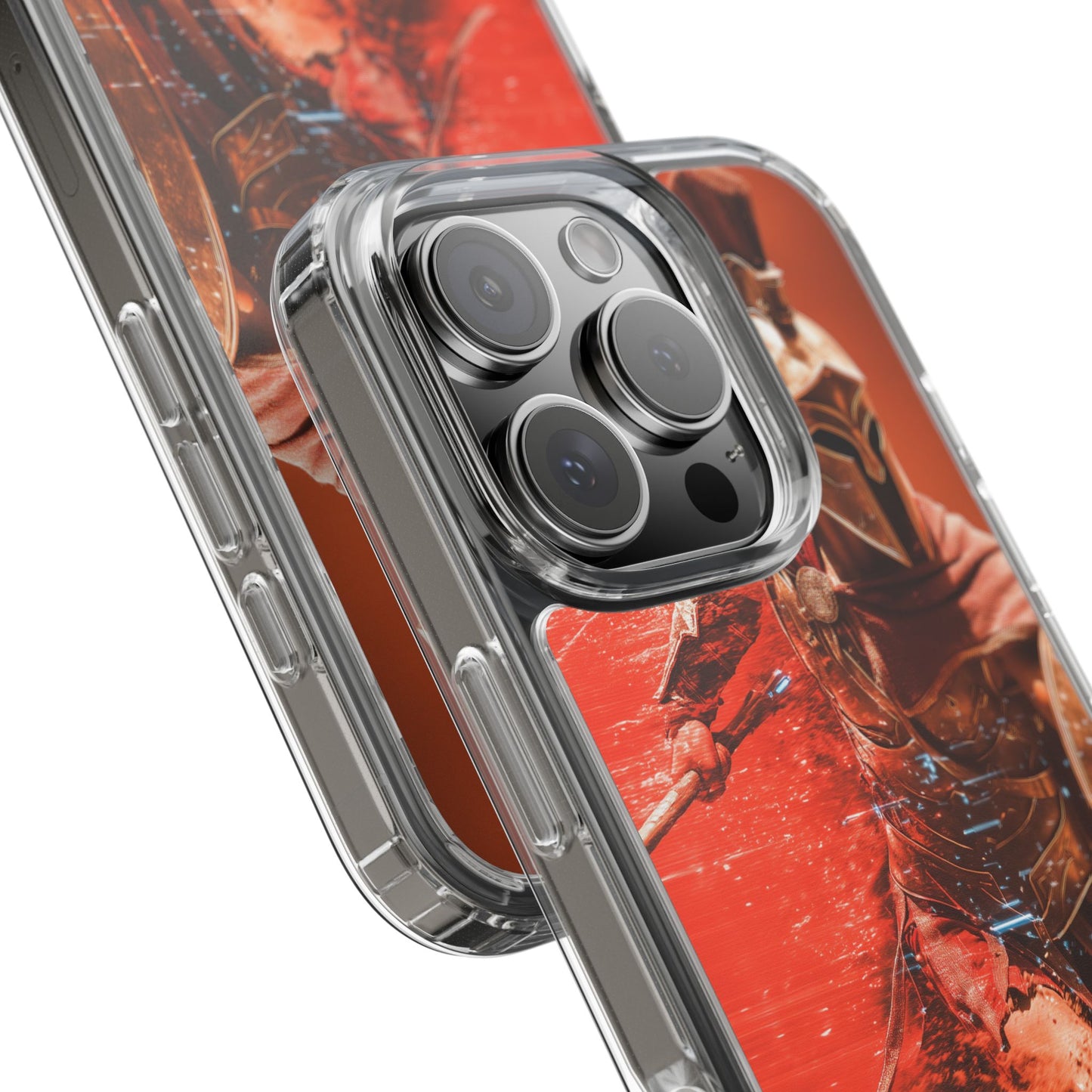 Spartan "Big Duster" Warrior Clear Phone Case - Unique Design for Protection & Style