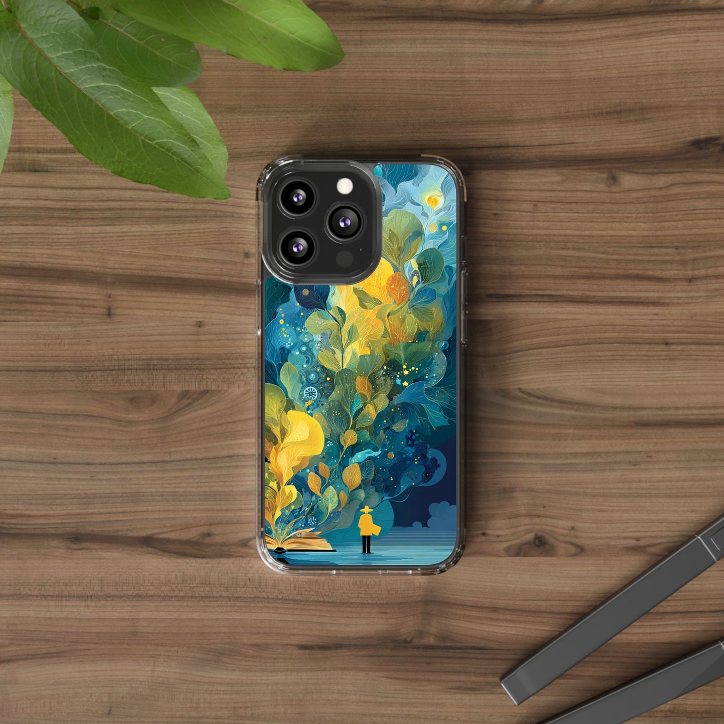 Artistic Reader Clear Phone Case - Design for Creative Souls