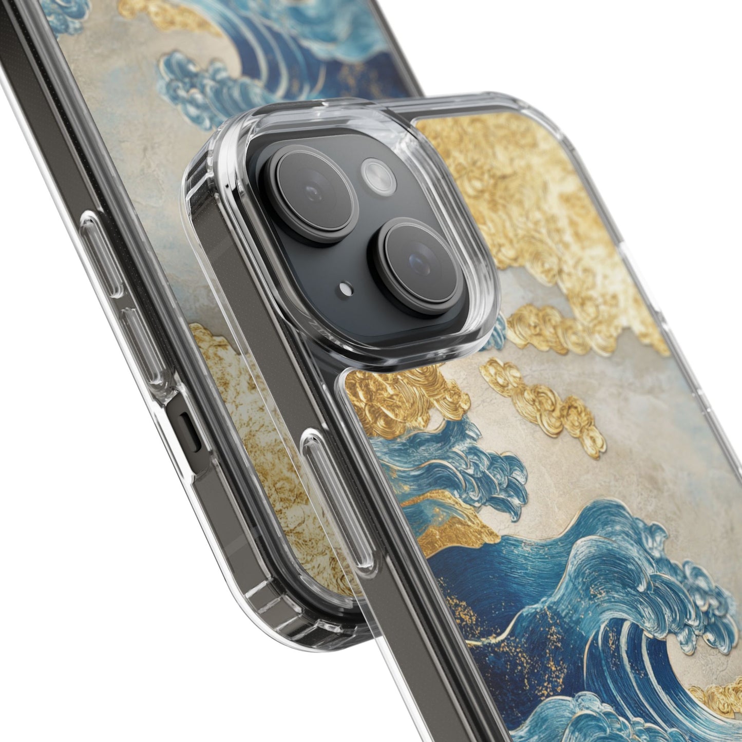 Golden Wave Clear Case - Stylish and Protective iPhone Cover