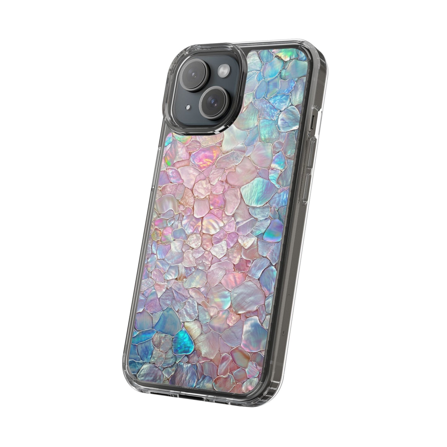 Iridescent Shell Clear iPhone Case - Stylish Protection for Beach Lovers