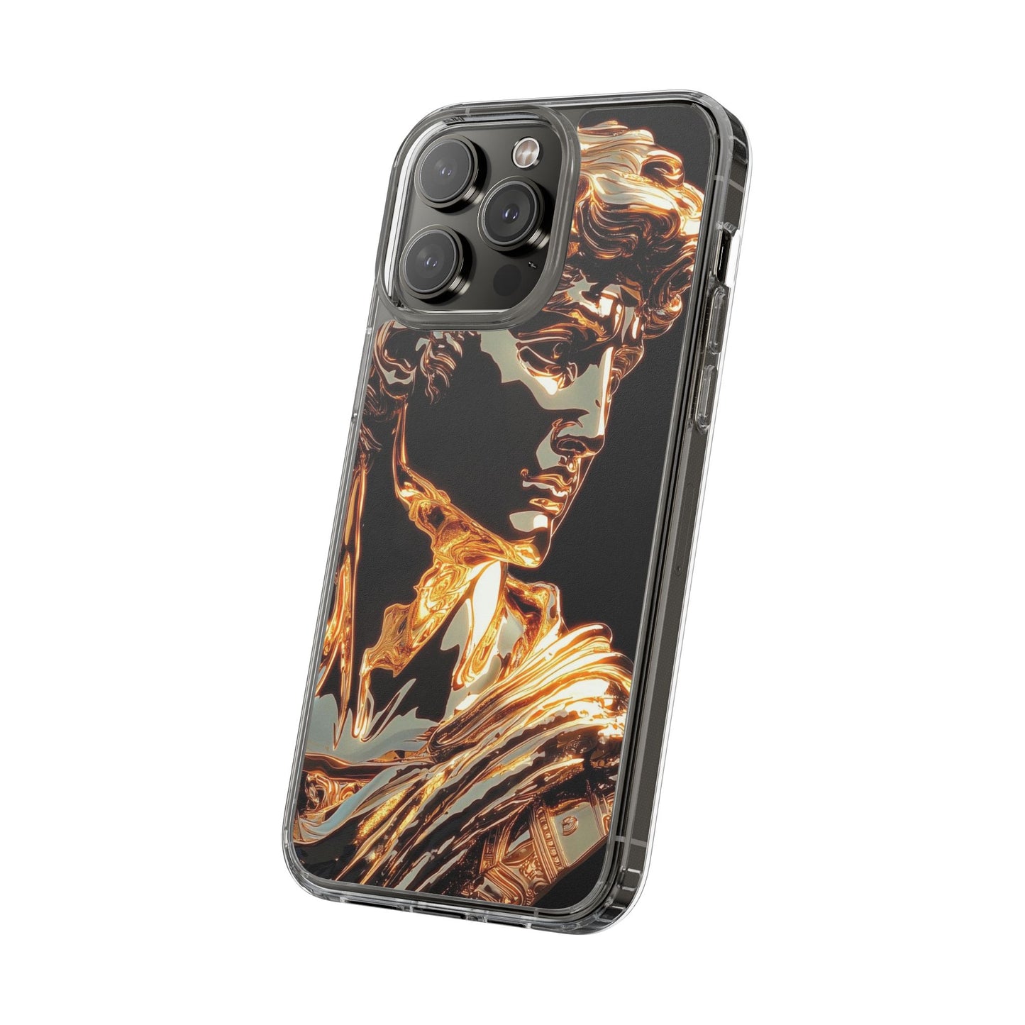 Gold David Sculpture Phone Case – Renaissance Inspired Luxury Art Design
