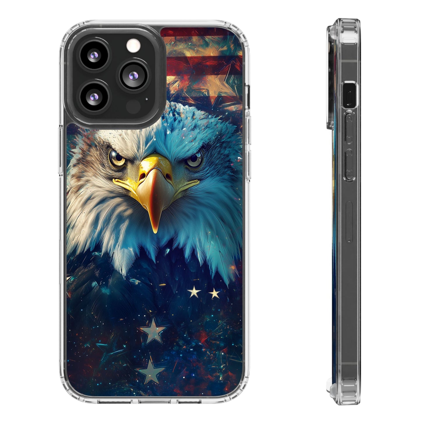 USA Eagle Design Clear Phone Case - Patriotic and Stylish