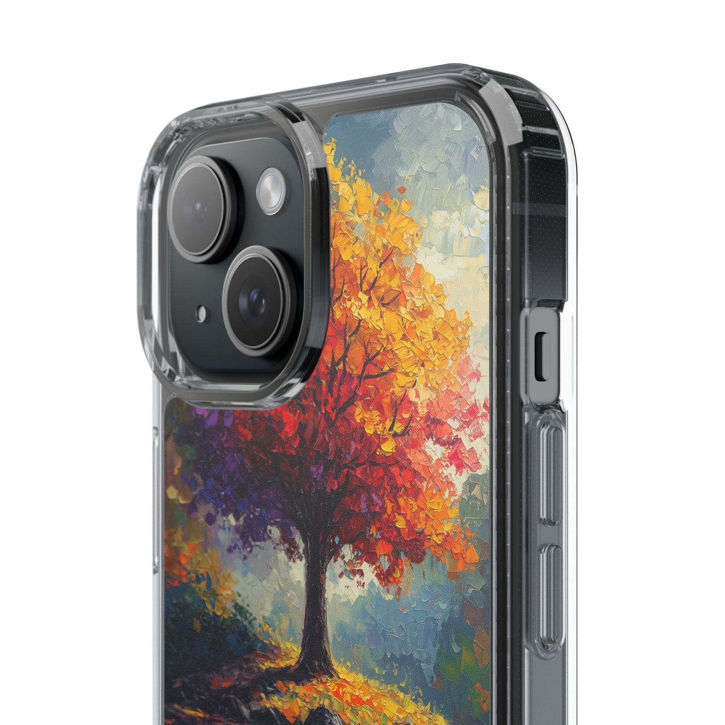 Autumn Landscape Phone Case - Clear Case with Vibrant Tree Design