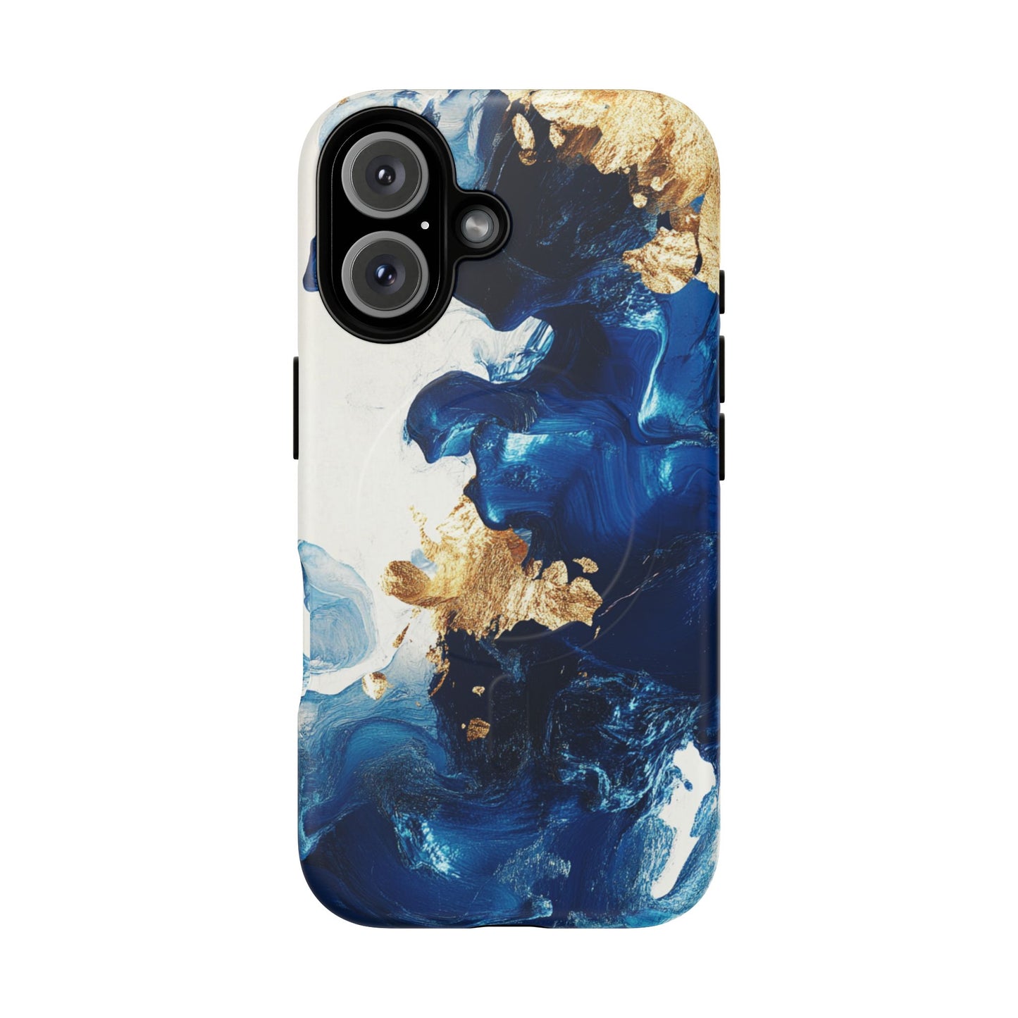 Stylish Tough Magnetic Phone Case – Durable & Chic Golden Blue Design for Smartphone Protection