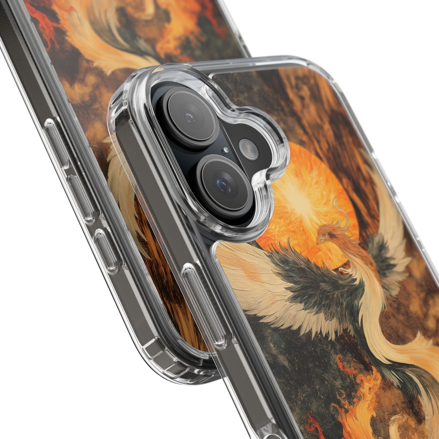 Phoenix Fire Clear iPhone Case - Artistic Protection for Creative Souls