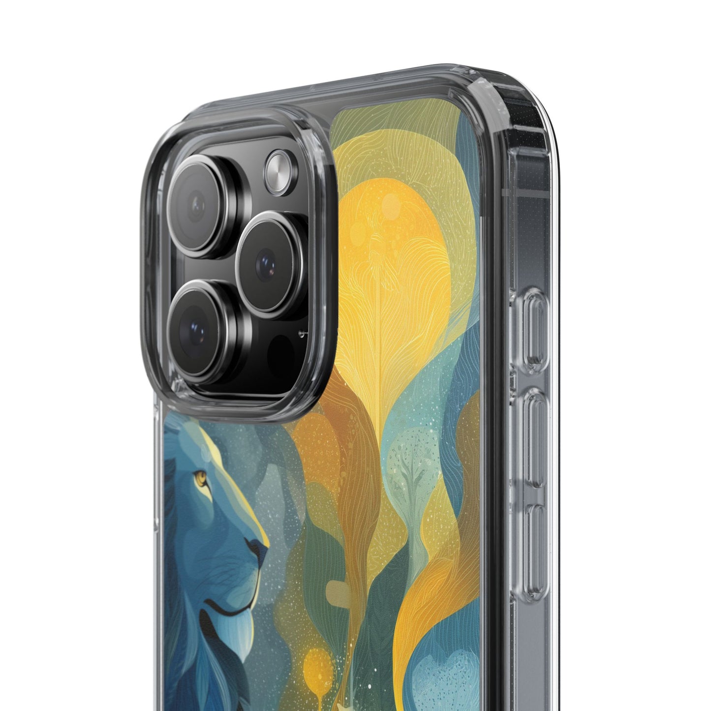 Artistic Lion Design Clear Phone Case | Nature-Inspired Protection for Animal Lovers