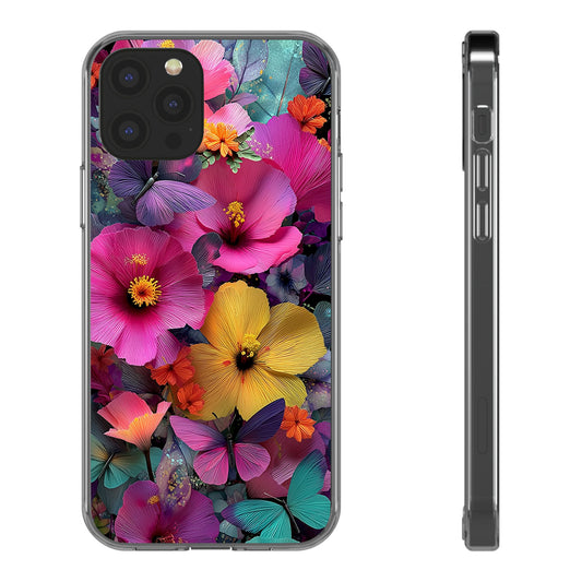 Vibrant Floral Butterfly iPhone Case – Slim Aesthetic Boho Nature Design
