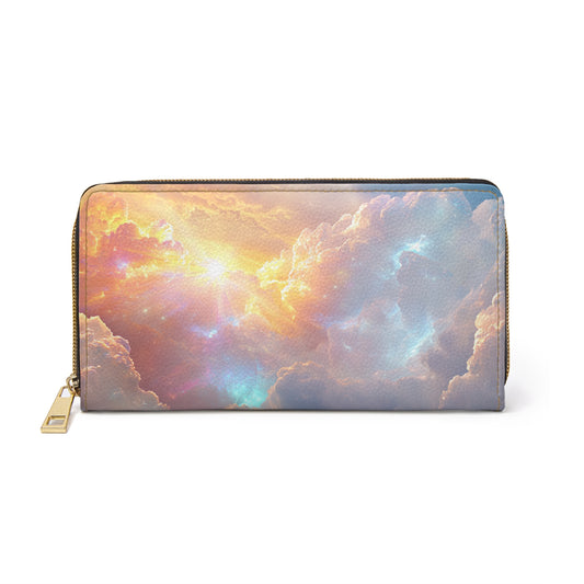 Celestial Chrome Cloud Cell Phone Clutch Wallet