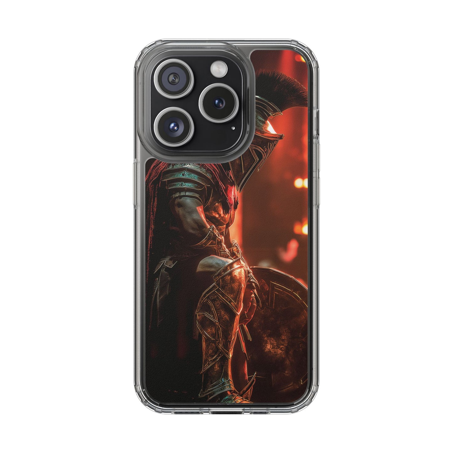 Leonidas Edition Spartan Warrior iPhone Case – Rugged Clear Protection with Bold Battle Inspired Design