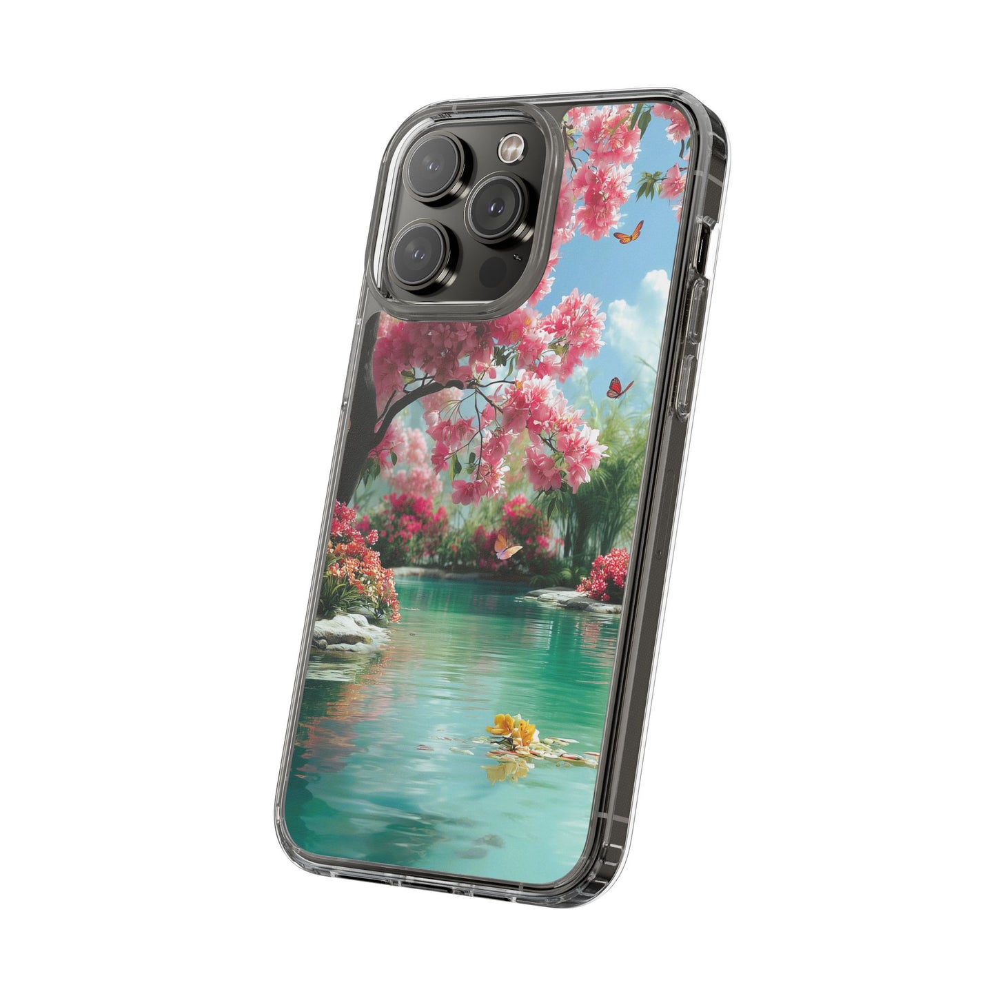 Enchanted Blossom Tree Clear iPhone Case – Boho Floral Nature Design
